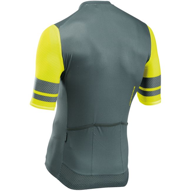 Northwave - tricou ciclism mânecă scurtă pentru bărbați Storm Air Jersey - gri închis galben fluo