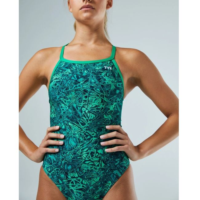 TYR - costum baie intreg pentru femei - Nebulous Diamondfit - verde multicolor
