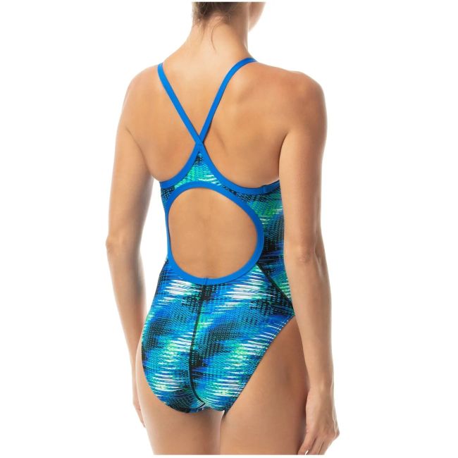 TYR - costum baie intreg pentru femei - Surge Diamondfit - albastru verde multicolor