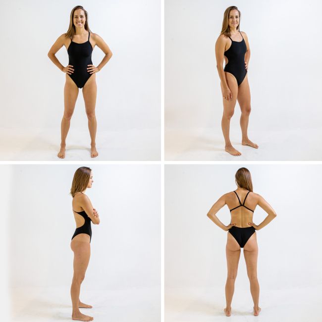 Finis - costum de baie intreg - Openback Solid Color - negru