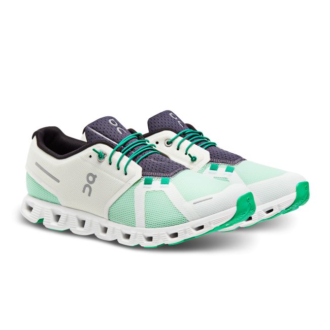 On Cloud 5 Push - pantofi sport pentru barbati - alb fildes verde padure bleumarin