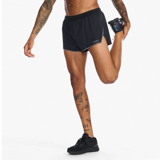 2XU - Pantaloni scurti de alergare pentru barbati Light Speed 3" Short - negru Reflectorizant