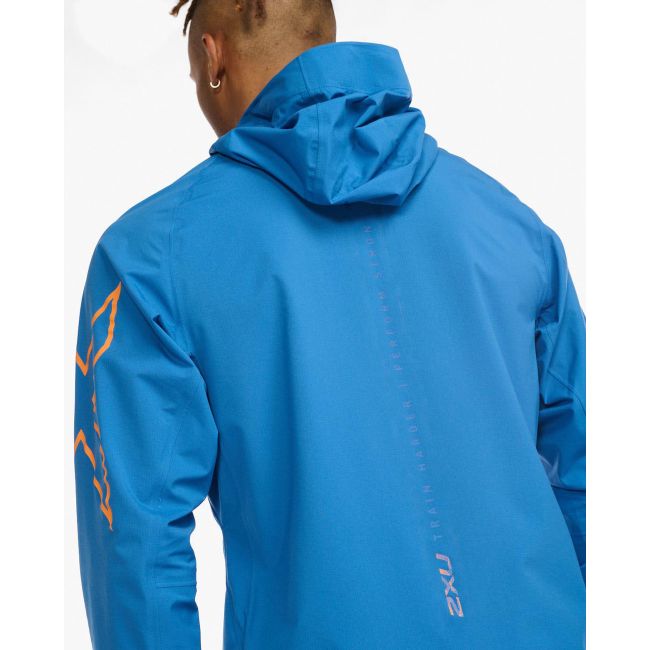 2XU - jacheta impermeabila cu elemente reflectorizante - Light Speed Waterproof Jacket - albastra starling