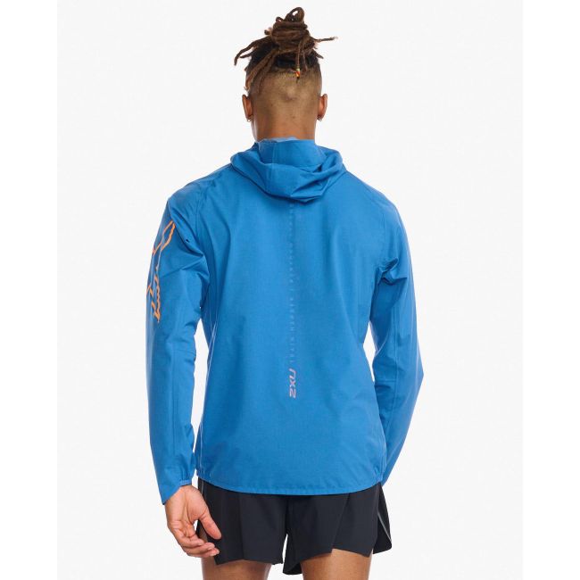 2XU - jacheta impermeabila cu elemente reflectorizante - Light Speed Waterproof Jacket - albastra starling