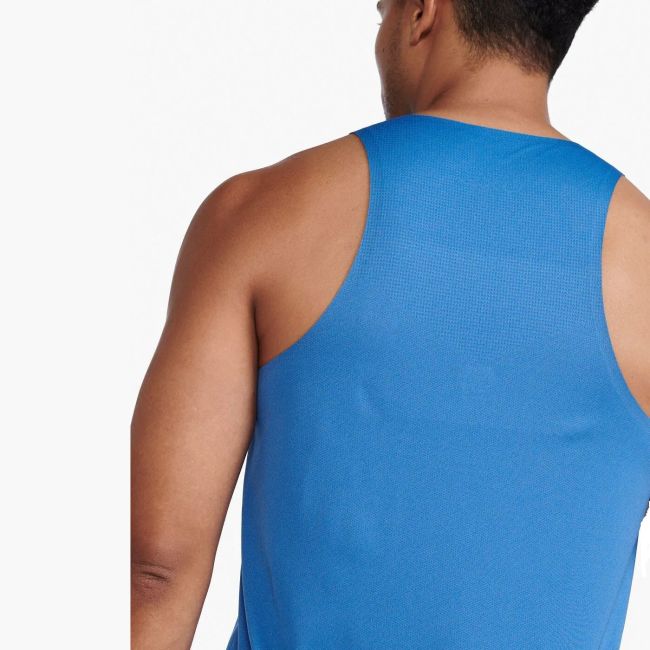 2XU - maiou tehnic  pentru barbati Light Speed Tech Singlet - albastru intens Starling Reflectorizant