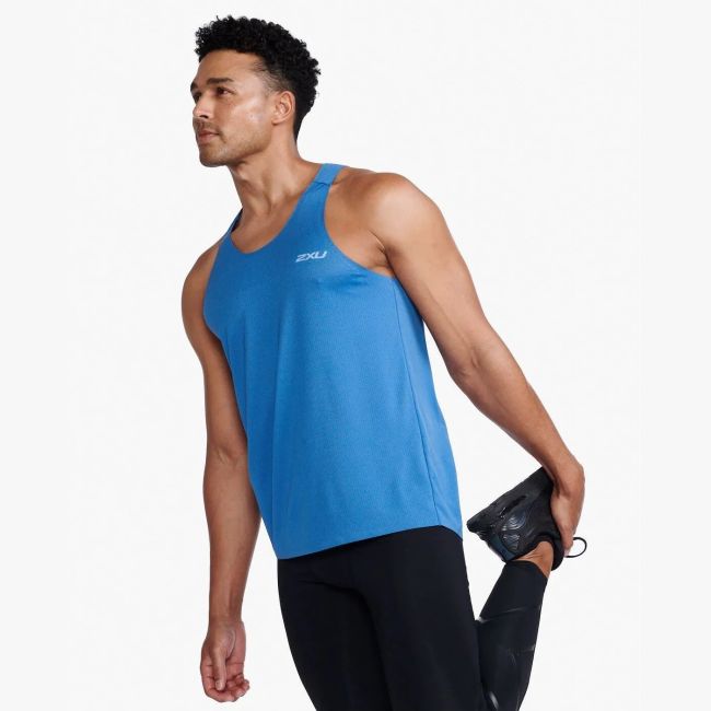 2XU - maiou tehnic  pentru barbati Light Speed Tech Singlet - albastru intens Starling Reflectorizant