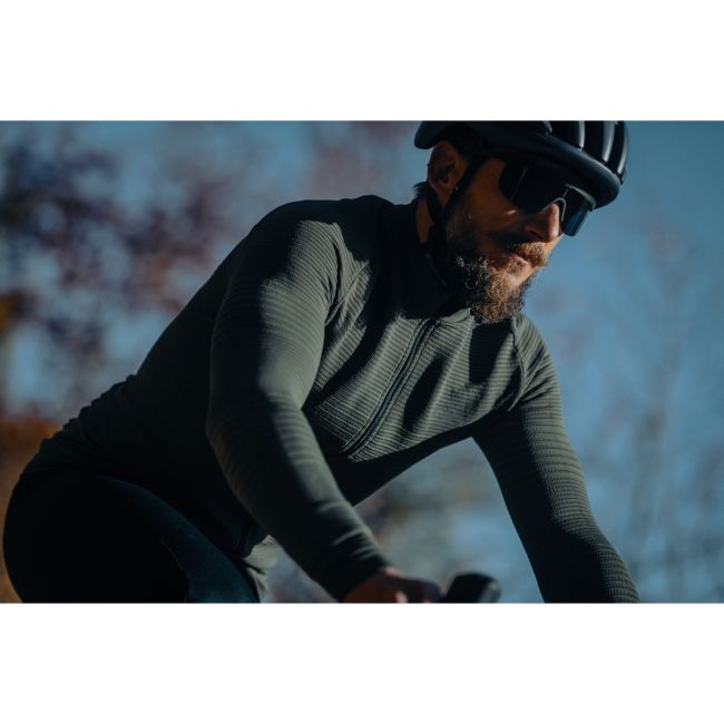 Northwave - bluză ciclism pentru bărbați mânecă lungă Trip Knit - verde army negru