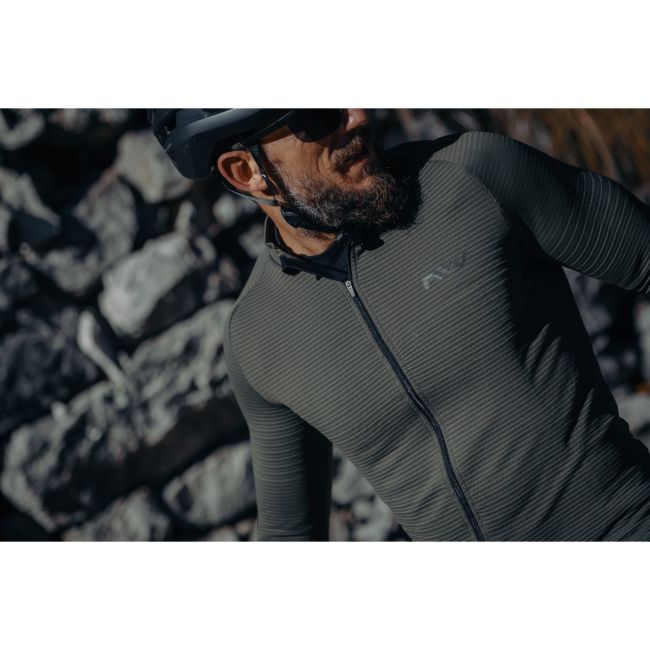 Northwave - bluză ciclism pentru bărbați mânecă lungă Trip Knit - verde army negru