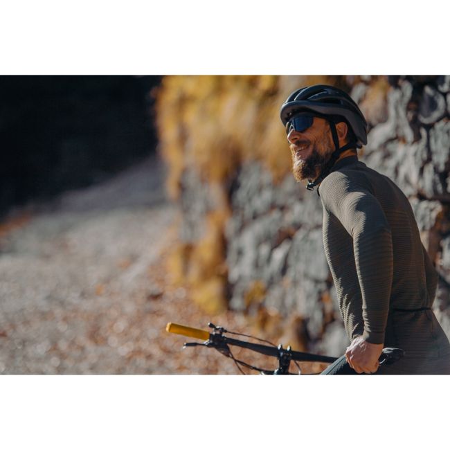 Northwave - bluză ciclism pentru bărbați mânecă lungă Trip Knit - verde army negru