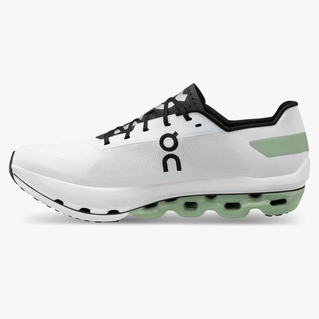 On Cloudboom Echo - pantofi alergare maraton pentru barbati - alb negru verde deschis