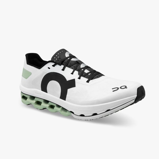On Cloudboom Echo - pantofi alergare maraton pentru barbati - alb negru verde deschis