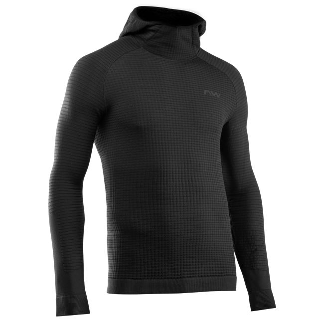 Northwave - bluză ciclism mânecă lungă Route Knit Hoodie - negru
