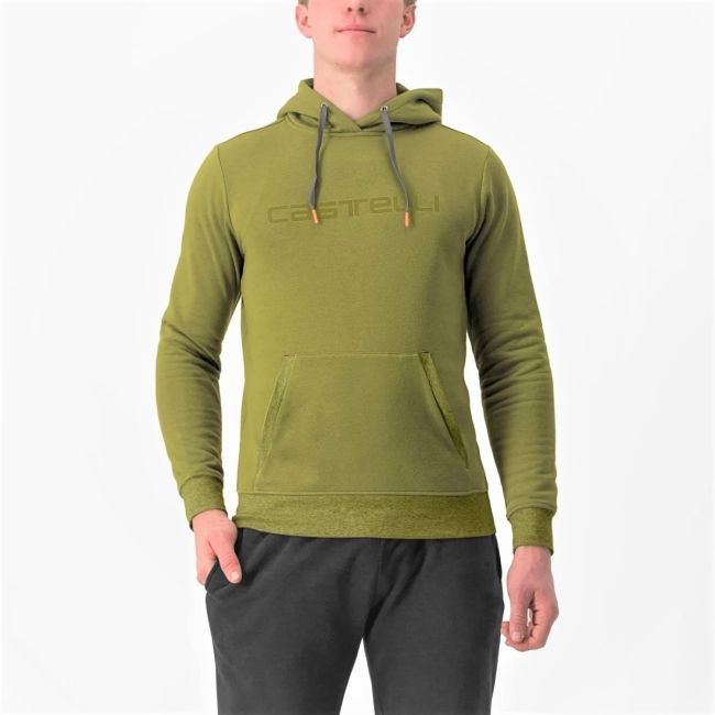 Castelli - hanorac sport casual Castelli Logo - verde inchis