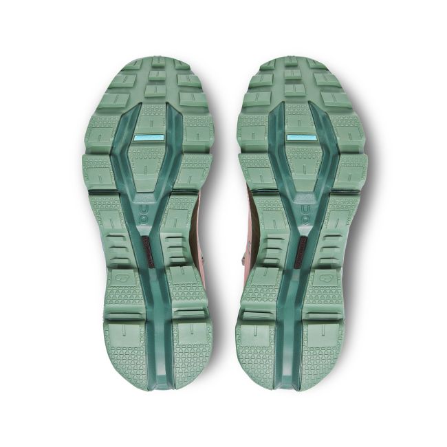 On Cloudwander Waterproof - pantofi alergare pentru femei - roz deschis verde iedera