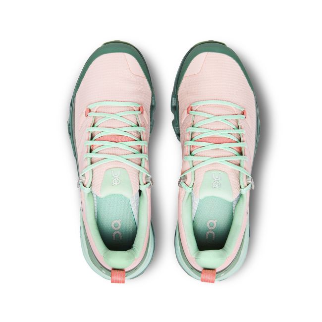 On Cloudwander Waterproof - pantofi alergare pentru femei - roz deschis verde iedera