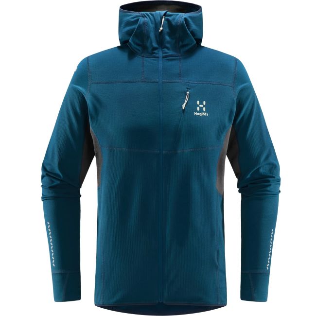 Haglofs - Jacheta fleece barbati L.I.M Mid Comp Hood - albastru inchis ocean gri magnetita