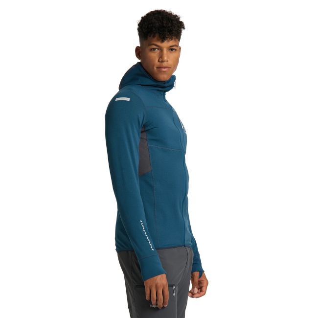 Haglofs - Jacheta fleece barbati L.I.M Mid Comp Hood - albastru inchis ocean gri magnetita