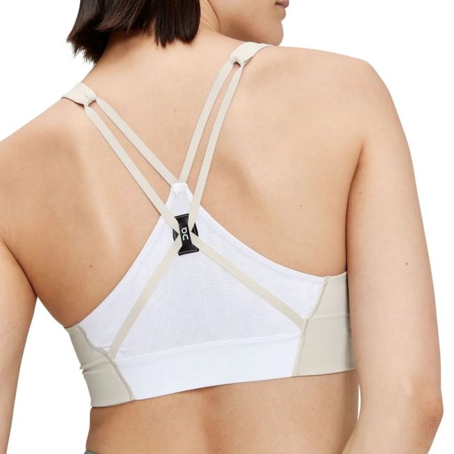 On Cloud - bustiera sport femei Active Bra - maro deschis perla alb