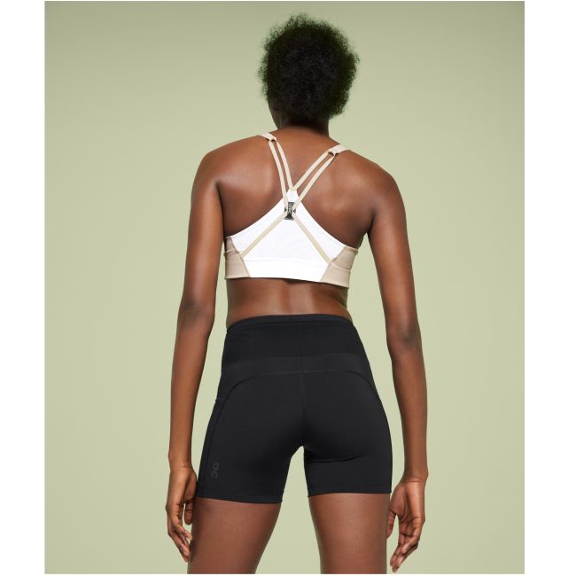 On Cloud - bustiera sport femei Active Bra - maro deschis perla alb