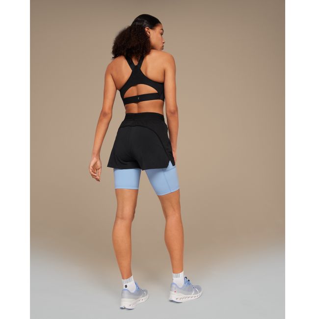 On Cloud - pantaloni scurti pentru femei Active Shorts - negru albastru deschis stratosfera