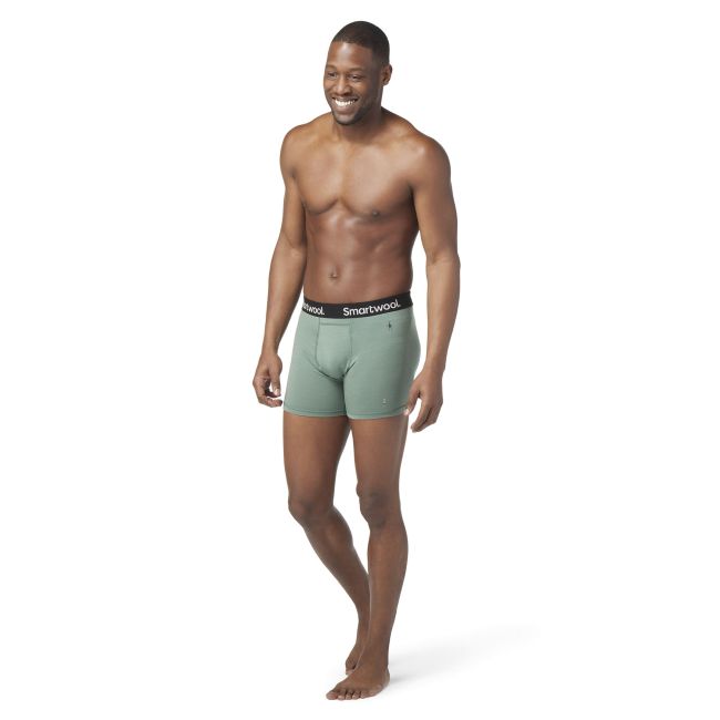 Smartwool - boxeri barbati Merino Boxer Brief Boxed - verde deschis salvie