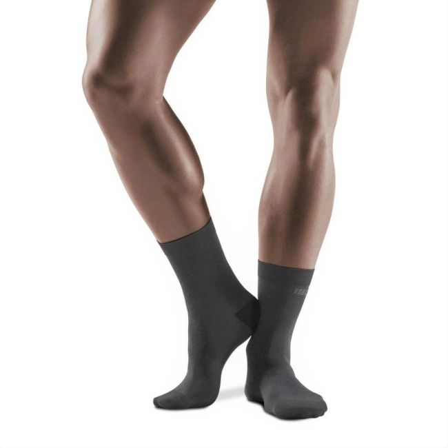 CEP - Sosete compresie scurte barbati Business all day Compression Mid Cut Socks - gri inchis negru