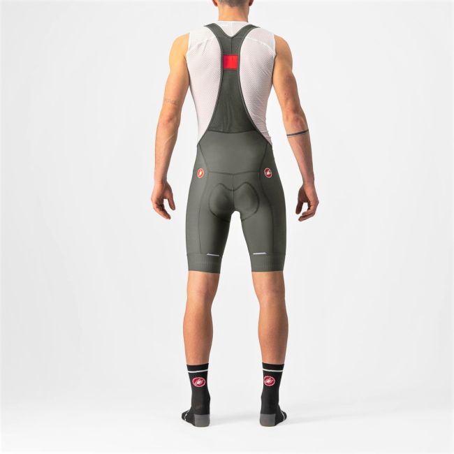 Castelli - Pantaloni ciclism scurti cu bretele Competizione bibshorts- verde kaki