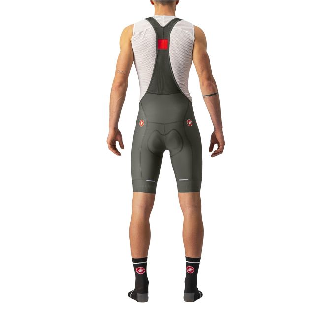 Castelli - Pantaloni ciclism scurti cu bretele Competizione bibshorts- verde kaki