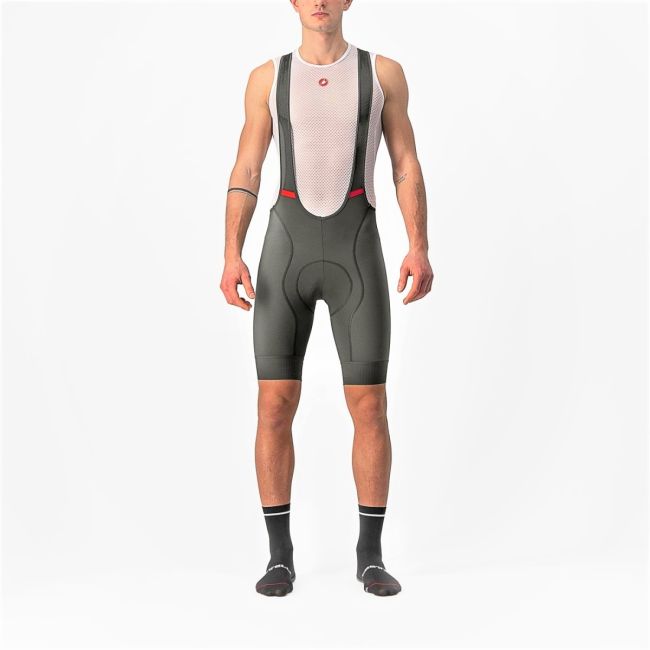Castelli - Pantaloni ciclism scurti cu bretele Competizione bibshorts- verde kaki