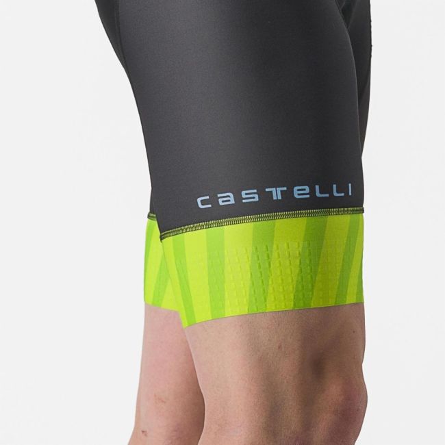 Castelli - costum trisuit triatlon pentru barbati, maneca scurta Free Sanremo SS Suit - galben fluo negru