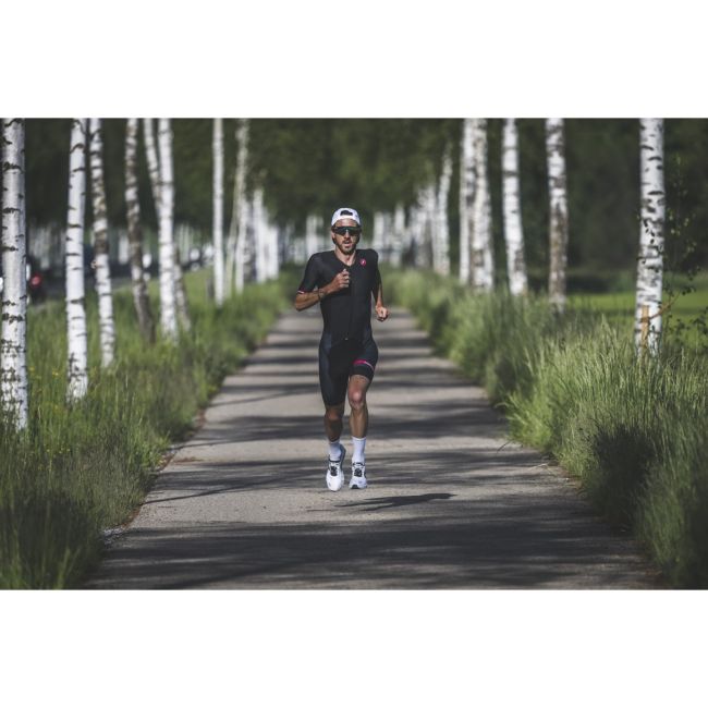 Castelli - costum trisuit triatlon pentru barbati, maneca scurta Free Sanremo SS Suit - galben fluo negru