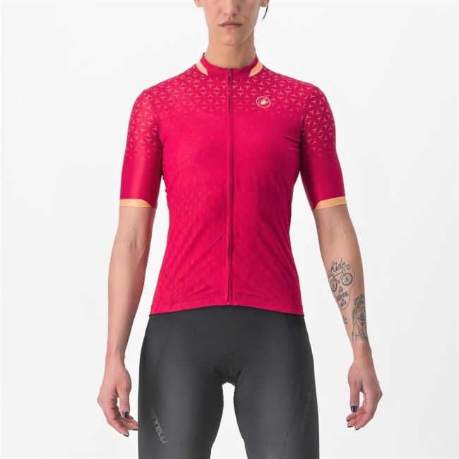 Castelli - tricou ciclism maneca scurta pentru femei Pezzi jersey - rosu