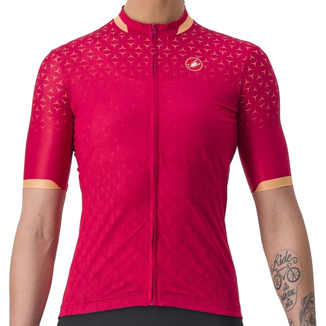 Castelli - tricou ciclism maneca scurta pentru femei Pezzi jersey - rosu