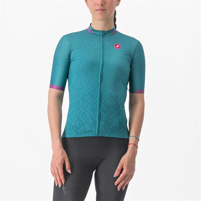 Castelli - tricou ciclism maneca scurta pentru femei Pezzi jersey - turcoaz