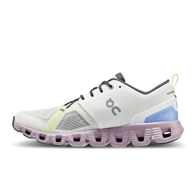 On Cloud X 3 Shift - pantofi alergare pentru femei - alb nevopsit gri deschis mov negru