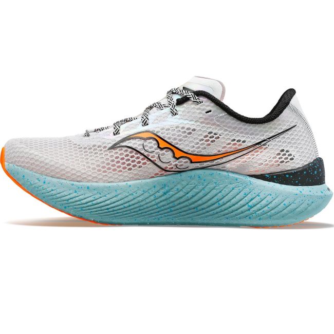 Saucony - pantofi alergare pentru barbati Endorphin PRO 3 - gri ceata portocaliu Viziorange albastru deschis