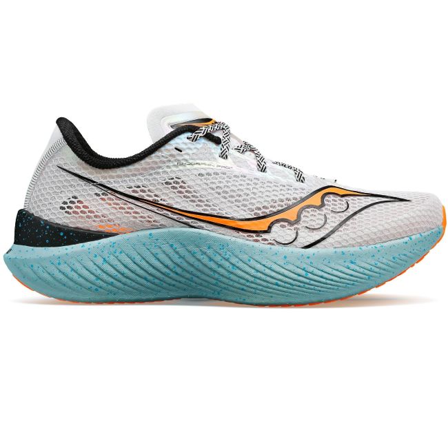 Saucony - pantofi alergare pentru barbati Endorphin PRO 3 - gri ceata portocaliu Viziorange albastru deschis