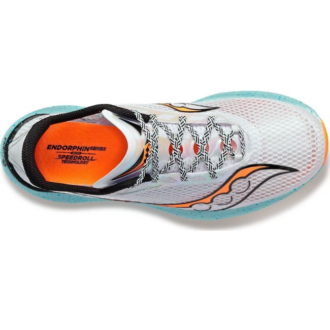 Saucony - pantofi alergare pentru barbati Endorphin PRO 3 - gri ceata portocaliu Viziorange albastru deschis
