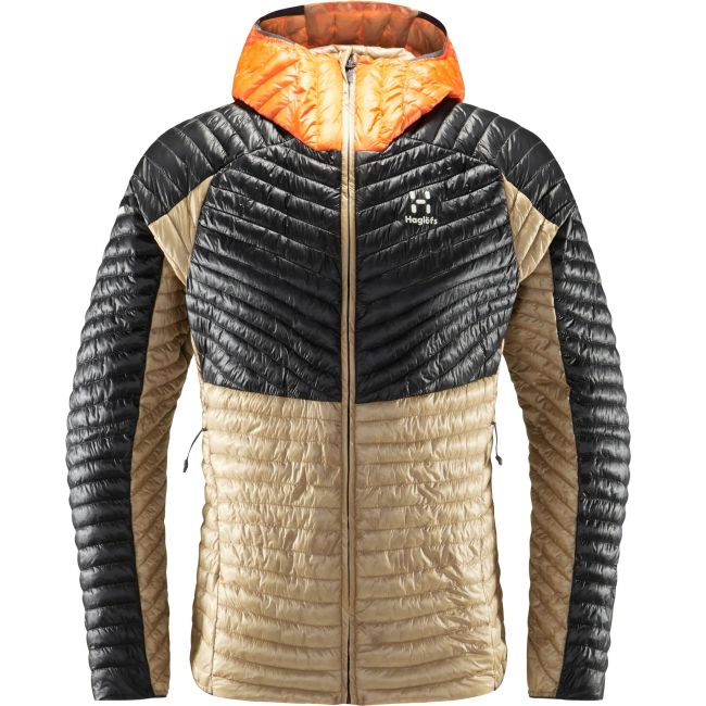 Haglofs - Jacheta iarna barbati L.I.M Mimic Hood - maro deschis nisip negru magnet portocaliu