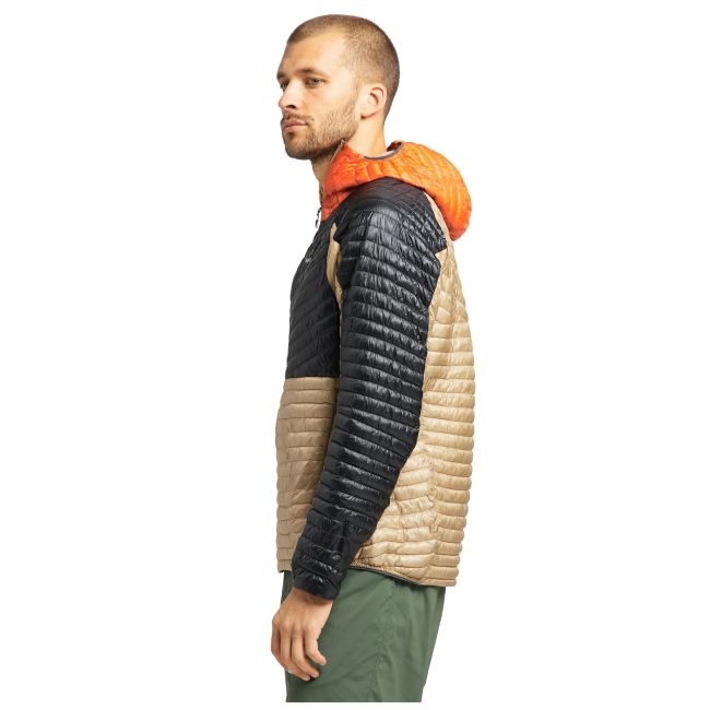 Haglofs - Jacheta iarna barbati L.I.M Mimic Hood - maro deschis nisip negru magnet portocaliu