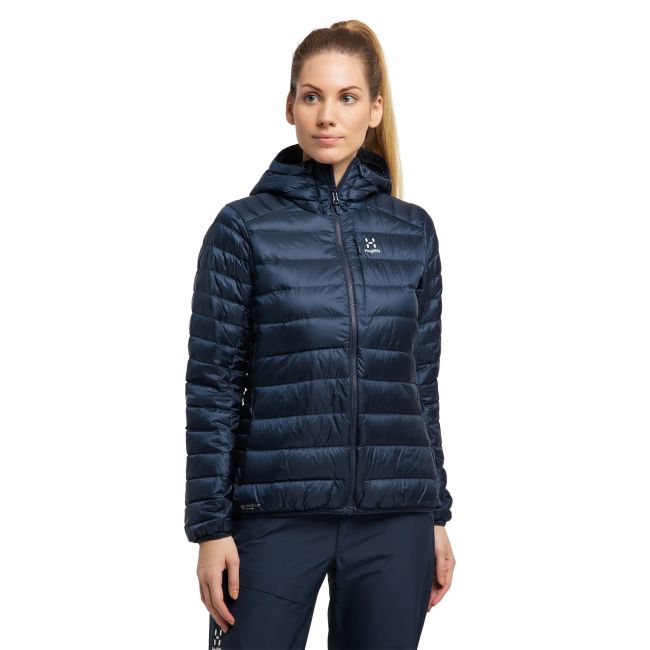Haglofs - Jacheta iarna femei puf Roc Down Hood - albastru inchis montan