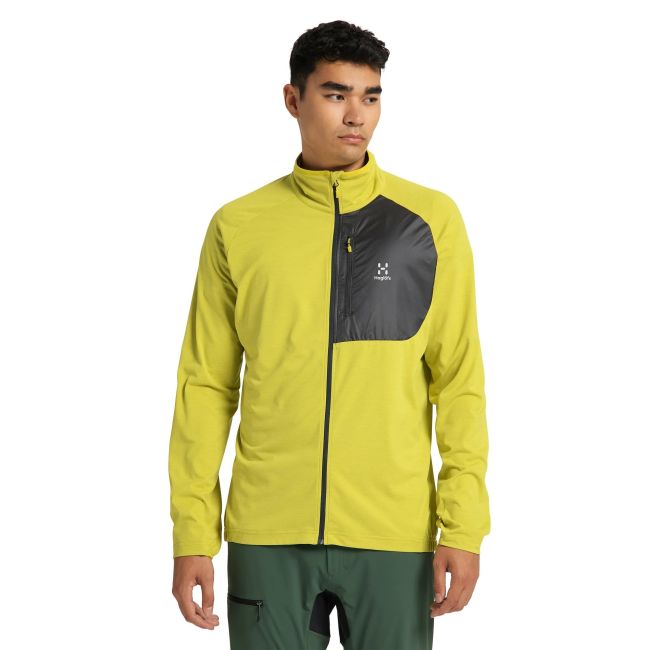Haglofs - Jacheta subtire barbati Mirre Mid jacket - galben fluo aurora negru