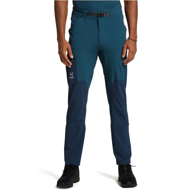 Haglofs - Pantaloni drumetie barbati Lizard pants - albastru inchis montan verde negru