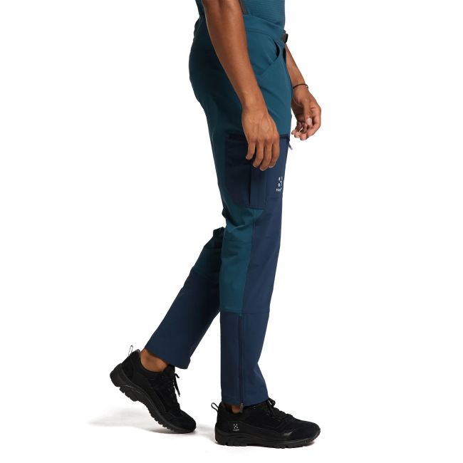 Haglofs - Pantaloni drumetie barbati Lizard pants - albastru inchis montan verde negru