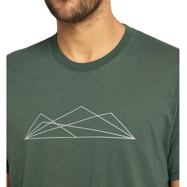 Haglofs - Tricou casual bumbac barbati Camp - verde inchis montan