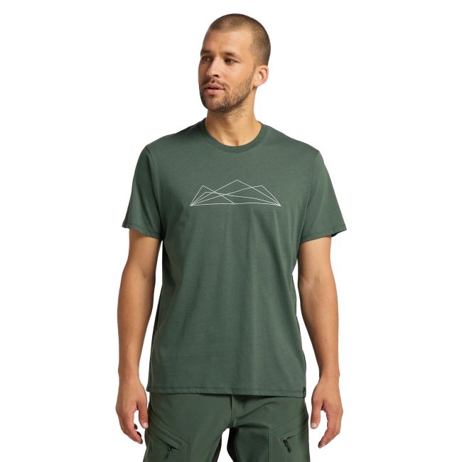 Haglofs - Tricou casual bumbac barbati Camp - verde inchis montan