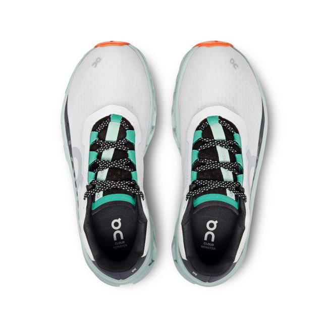 On Cloud Cloudmonster - pantofi alergare pentru femei - alb nevopsit verde gri negru