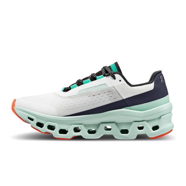 On Cloud Cloudmonster - pantofi alergare pentru femei - alb nevopsit verde gri negru
