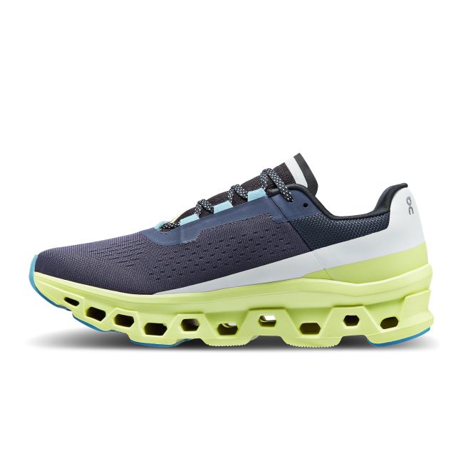 On Cloudmonster - pantofi alergare pentru barbati - bleumarin alb galben camp gri deschis