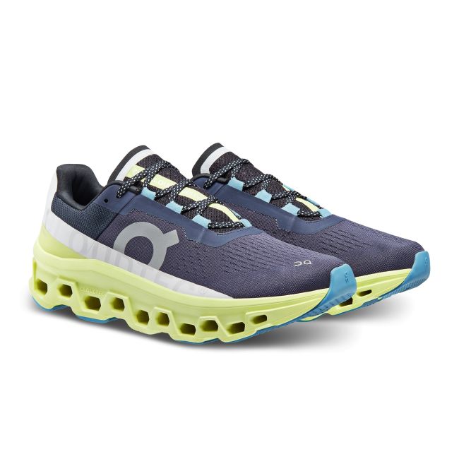 On Cloudmonster - pantofi alergare pentru barbati - bleumarin alb galben camp gri deschis